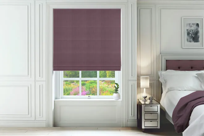 Dion Purple - Brushed Faux Silk Roman Blind