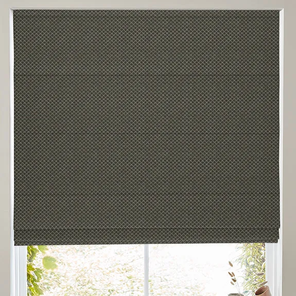 Kris Woven Diamond Made To Measure Roman Blind Steel