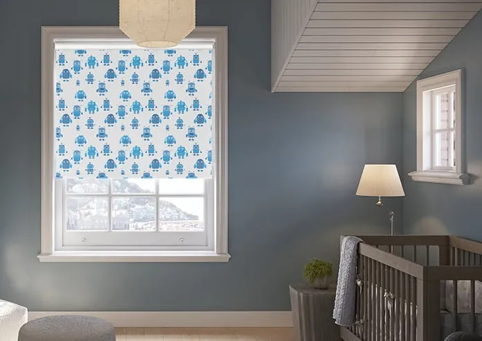 Robo Town Bot Blue - Roller Blind