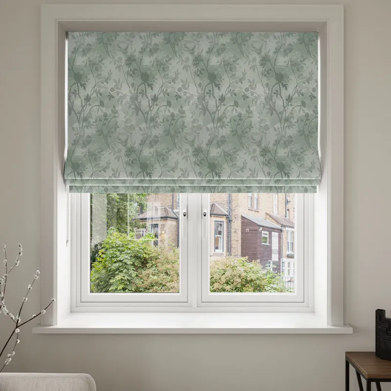 Laura Ashley Eglantine Silhouette Woven Smoke Green Blinds Uk
