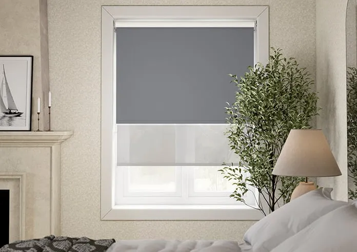 Rimini (Blackout) Storm Cloud & Optima Dawn - Double Roller Blind