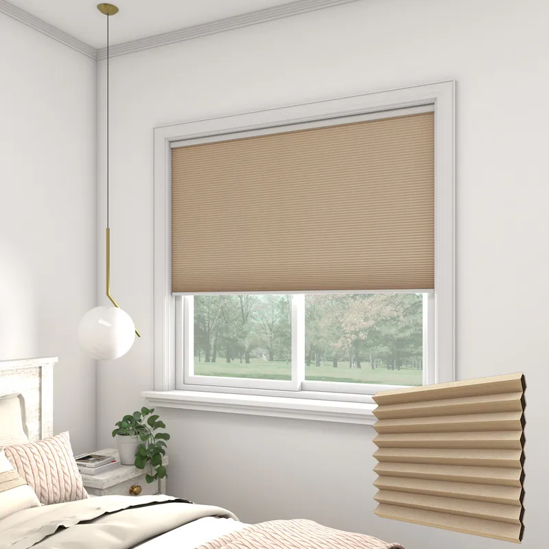 Primitivo Blackout Taupe Electric Thermal Pleated Blinds