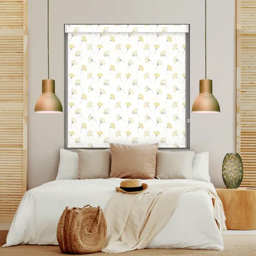Kyoto Yellow No Drill Blackout Roller Blind