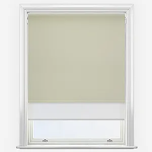 Optima Blackout Greige & White Double Roller Blind