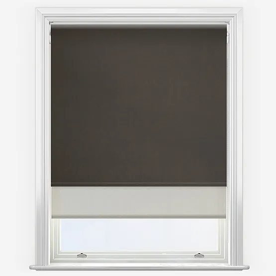 Double Roller Fusion Blackout Brown & Natural Double Roller Blind