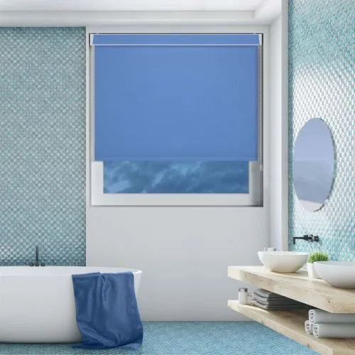 Shower Safe Blue Pelmet Roller Blind