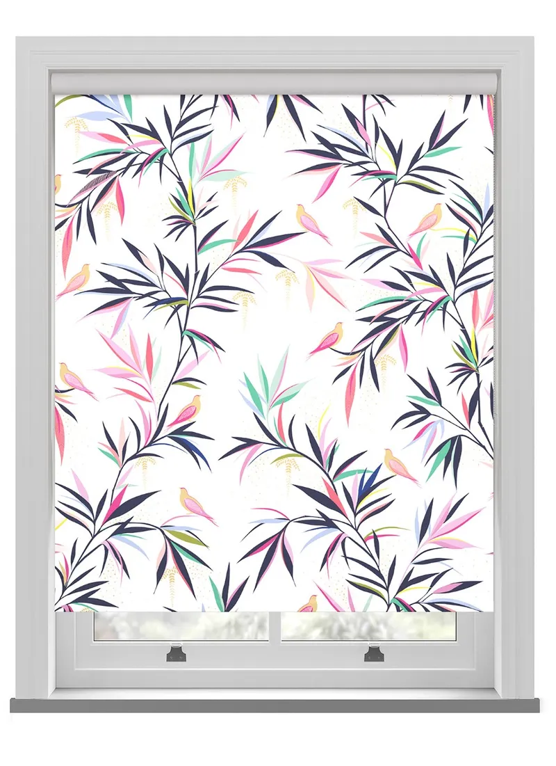 Sara Miller Bamboo White Roller Blind