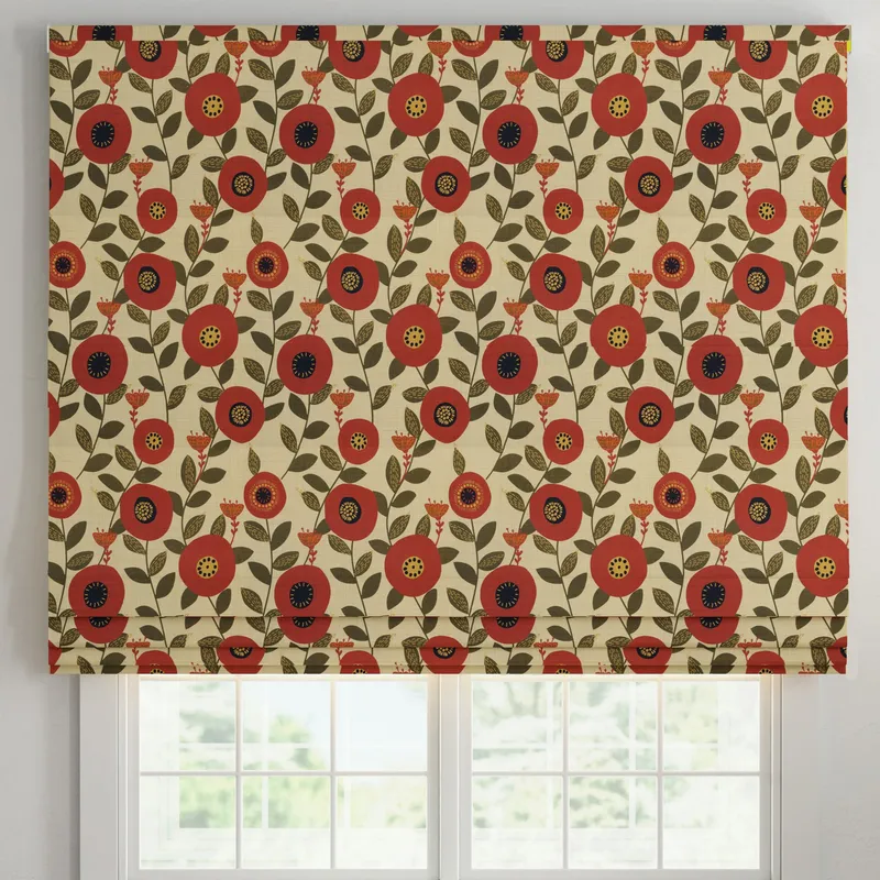 Ante Decor Seville Printed Cotton Made To Measure Roman Blind Burnt Umber