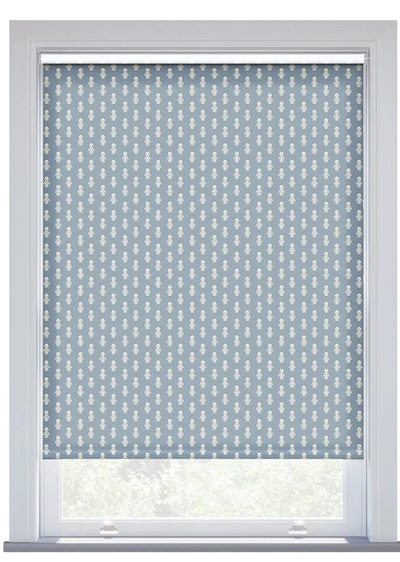 Jl X Sanderson Dabu Menai Blue Roller Blind