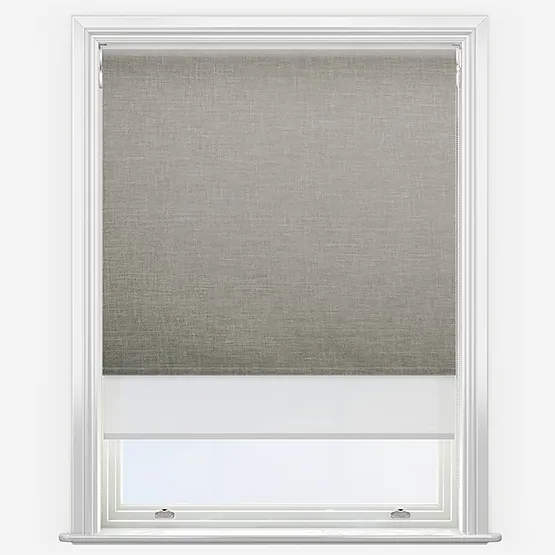 Double Roller Voga Blackout Dove Grey & White Double Roller Blind