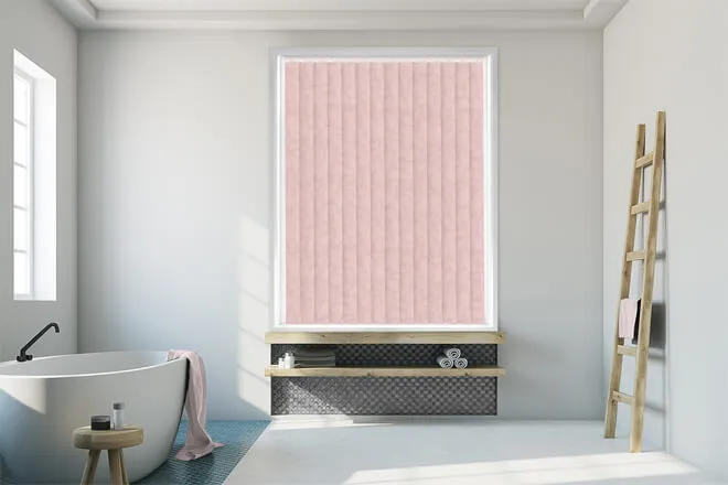 Beauty Blush - Leaf Pattern Waterproof Blackout Vertical Blind