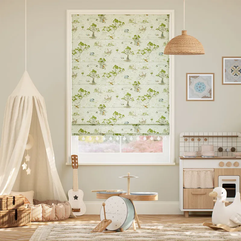 Hundred Acre Wood Pom Pom Forest Roman Blind