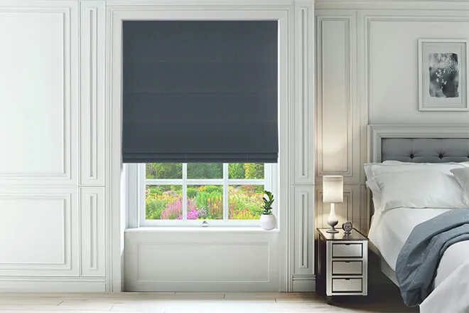 Cyrus Navy - Woven Roman Blind