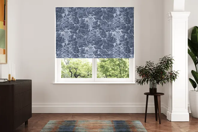 Ted Baker Landscape Navy - Designer Roman Blind