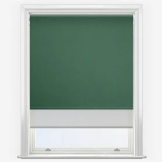 Double Roller Fusion Blackout Hunter Green & Grey Double Roller Blind