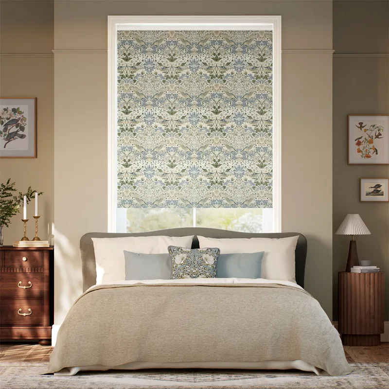 Twist2go William Morris Strawberry Thief Jacquard Glacier Roller Blind