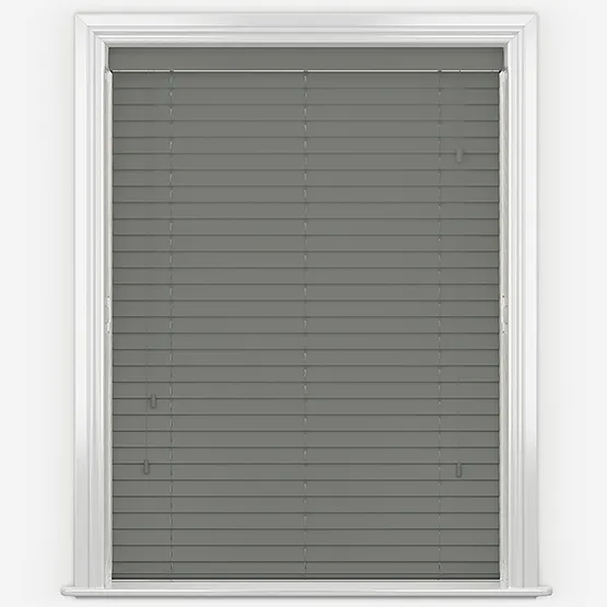 Aspen Smooth Slate Grey Wooden Venetian Blind