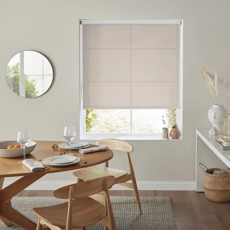 Insta Fit No Drill Azalea Sheer 5% Cream Roller Blinds - Fit In 30 Sec