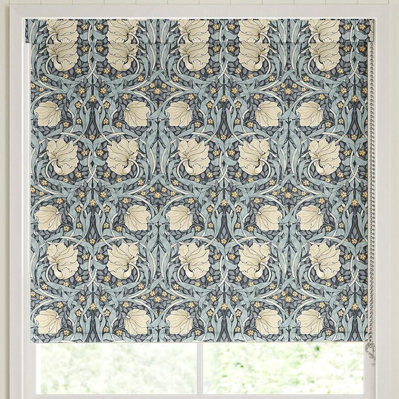 William Morris Pimpernel Made To Measure Blackout Roller Blind Indigo