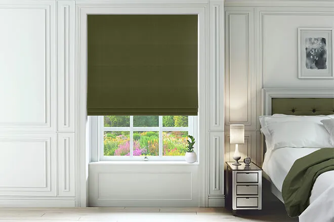 Cyrus Moss Green - Woven Roman Blind