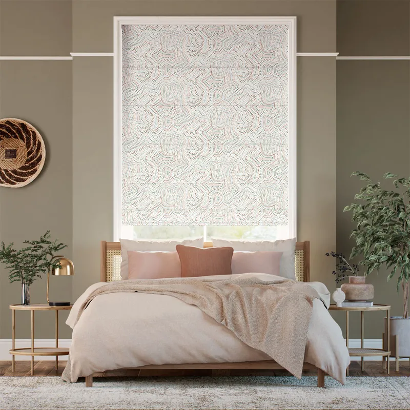Sunstone Moss Brick Rose Roman Blind