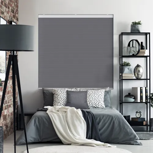 Maven Smokey Grey Blackout Cordless Honeycomb Pleated Blind