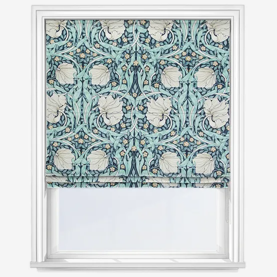 William Morris At Home Pimpernel Velvet Indigo Roman Blind