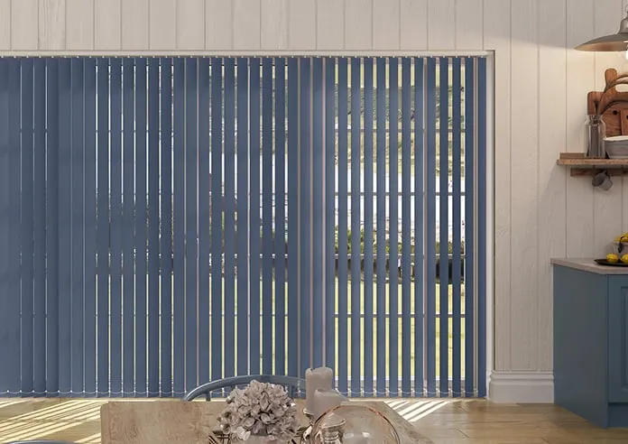 Trinity (Blackout) Prussian Blue - Vertical Blind