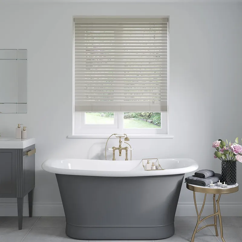 Lisbon Solis Grey Wooden Blinds 50mm