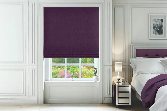 Tuscan Purple - Woven Roman Blind