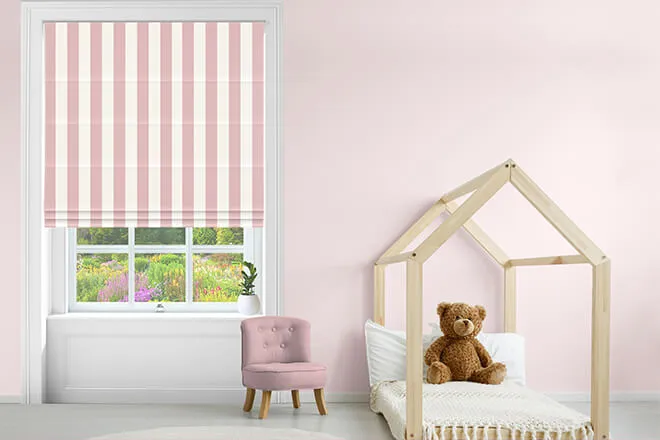 Cath Kidston Canopy Stripe Pink - Designer Roman Blind
