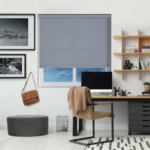 Luxe Blue Haze Cordless Roller Blind
