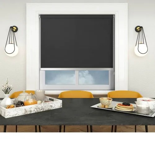 Origin Black Chrome Bottom Bar Roller Blind