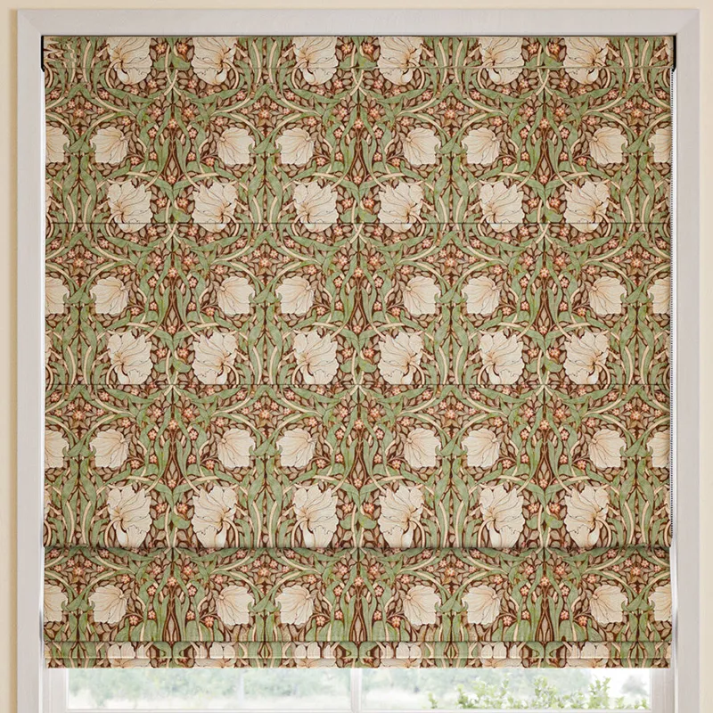 William Morris Pimpernel Made To Measure Roman Blind Brick