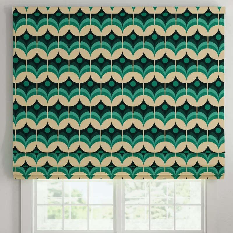Ante Decor Santa Cruz Printed Made To Measure Roman Blind Lapis