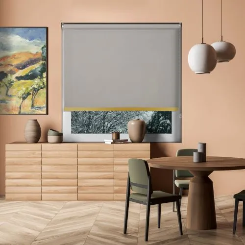 Origin Hopsack Gold Bottom Bar Roller Blind