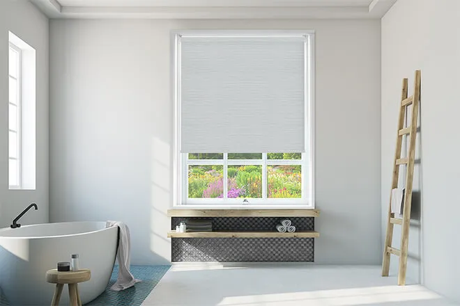 Celine Silver - Moisture Resistant Blackout Roller Blind