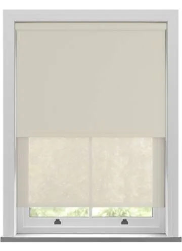 Bella Oyster And Echo Cream Double Roller Blind