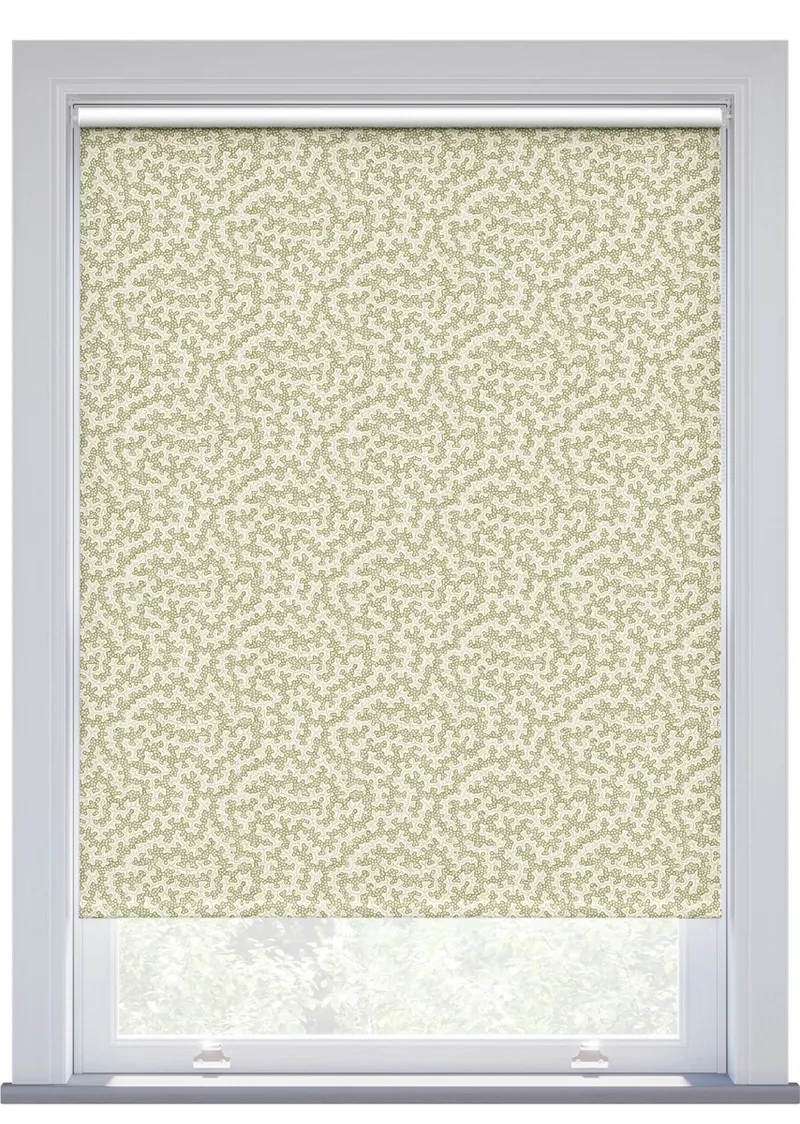 Jl X Sanderson Truffle Blackout Sage Roller Blind