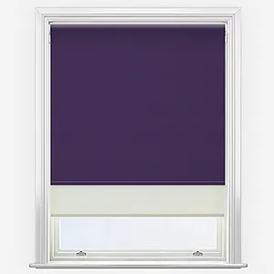 Supreme Blackout Purple & Cream Double Roller Blind