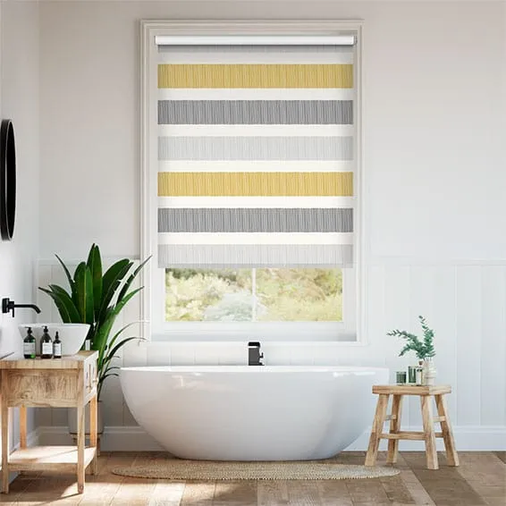 Cardigan Stripe Flax Grey Roller Blind