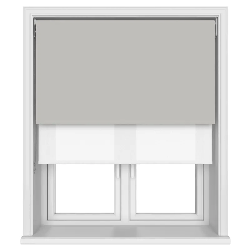 Bella Grey Whisper Double Roller Blind Blinds Uk