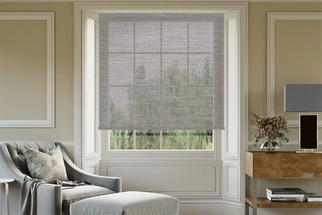 Tralee Grey - Woven Sheer Voile Roller Blind