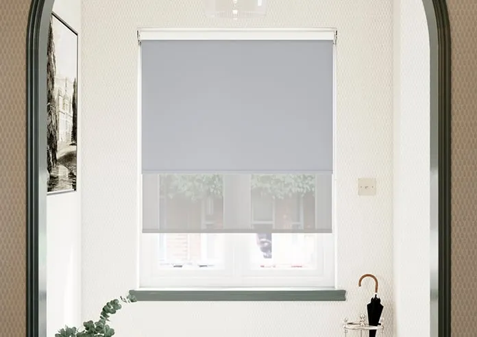 Rimini (Blackout) Grey & Optima Dawn - Double Roller Blind