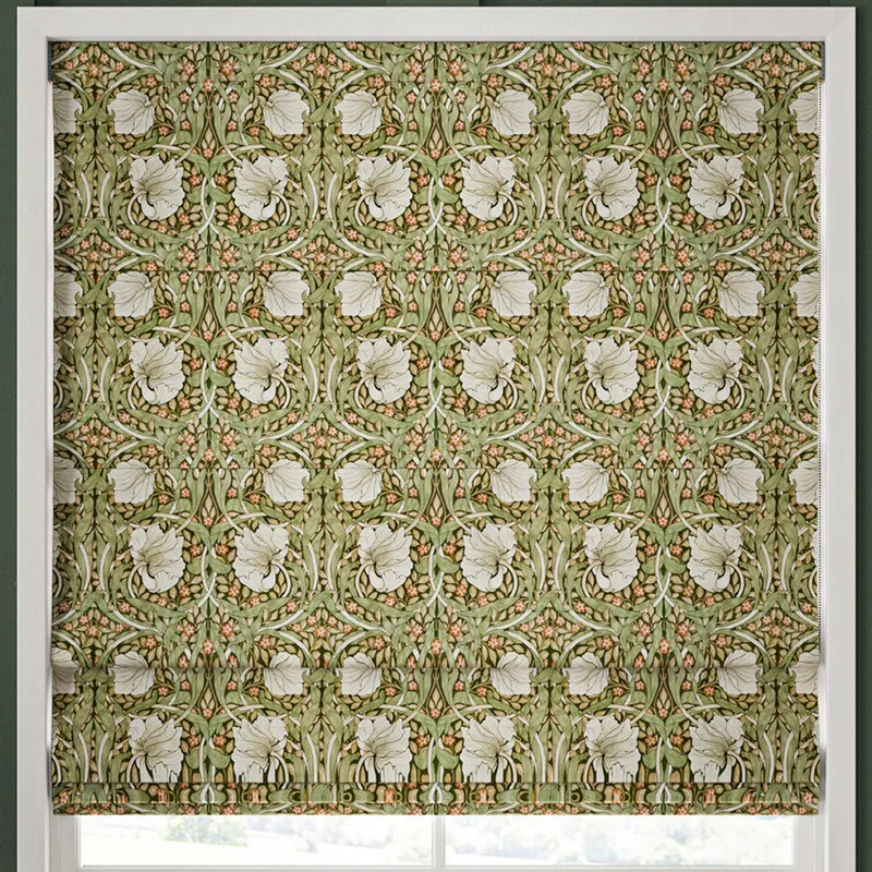 William Morris Pimpernel Velvet Made To Measure Roman Blind Nettle