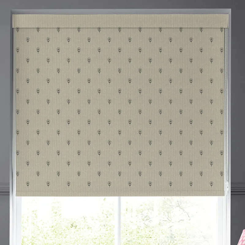 Emily Bond Wild Thyme Blackout Made To Measure Roller Blind Charcoal