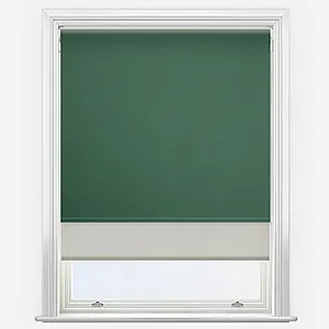Optima Blackout Hunter Green & Natural Double Roller Blind