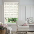 Vintage White & Soft Cotton Wooden Blind - 50mm Slat
