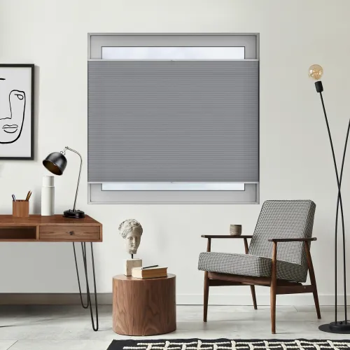 Tensioned Dovestone Grey Honeycomb Pleated Blind