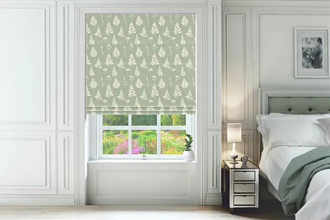 Emily Bond Tynesfield Sage - Designer Roman Blind